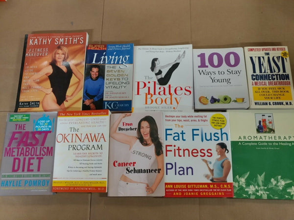 Lot of 10 Diet Fitness Exercise Weight Loss Alternative Health Books *RANDOM*MIX
