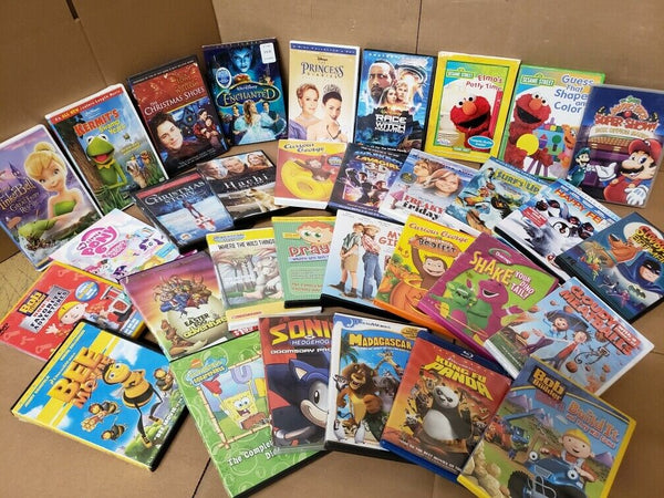 Lot of 10 DVD Cartoon Family Children Classic Animated Kids Disney Movie RANDOM