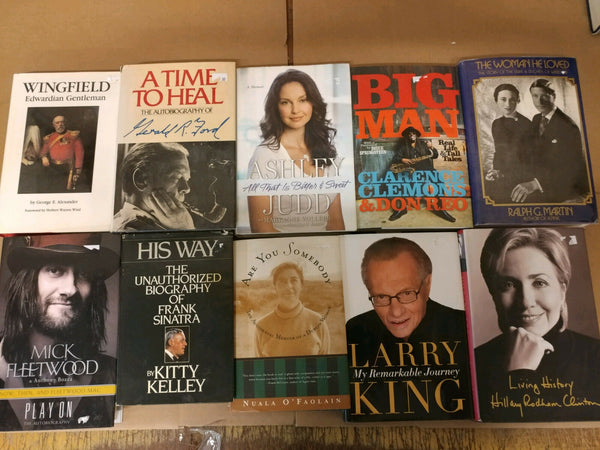 Lot of 20 Autobiography Biography Historical Memoir Books *RANDOM* UNSORTED MIX