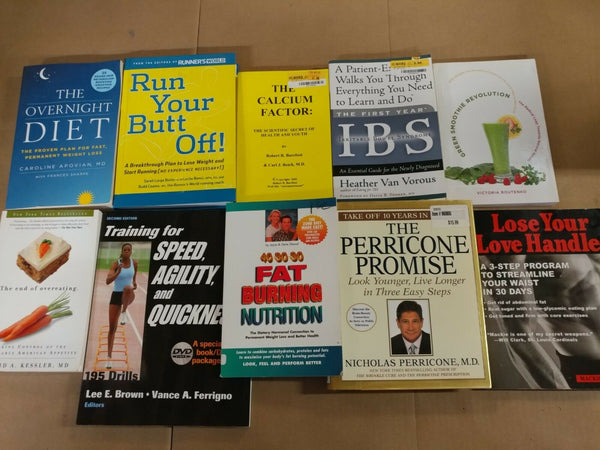 Lot of 10 Diet Fitness Exercise Weight Loss Alternative Health Books *RANDOM*MIX