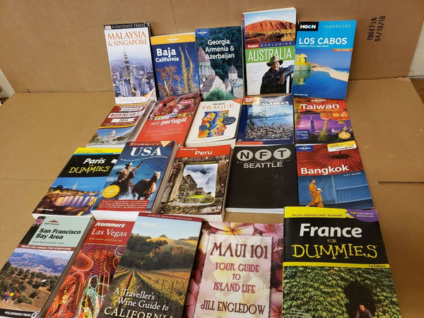 Lot of 20 Travel Books Guides Europe Asia America World US China Maps RANDOM*MIX