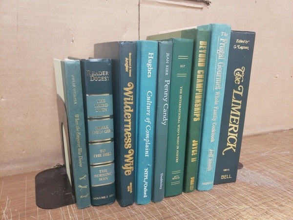 Lot of 10 Hardcover GREEN Shades Books for Decor Library Wedding Home Farmhouse