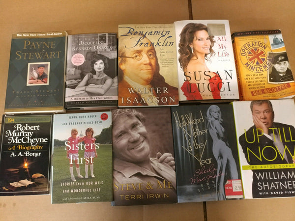 Lot of 20 Autobiography Biography Historical Memoir Books *RANDOM* UNSORTED MIX