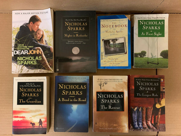 Lot of 10 Nicholas Sparks Romance Drama Paperback Books RANDOM * UNSORTED *MIX*