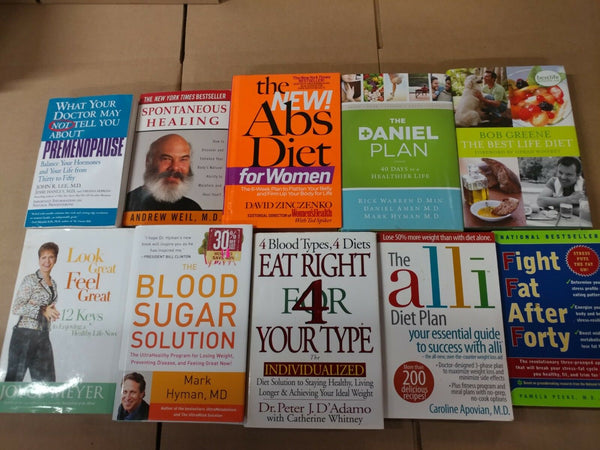 Lot of 10 Diet Fitness Exercise Weight Loss Alternative Health Books *RANDOM*MIX