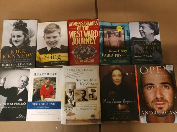 Lot of 20 Autobiography Biography Historical Memoir Books *RANDOM* UNSORTED MIX