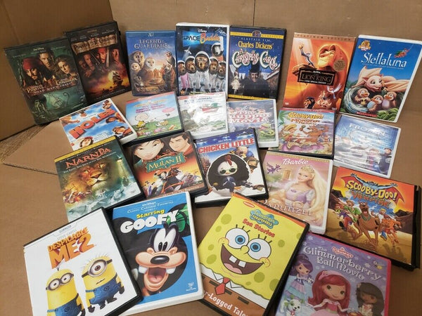 Lot of 10 DVD Cartoon Family Children Classic Animated Kids Disney Movie RANDOM