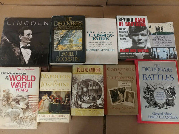 Lot of 10 History US World Europe American Europe Ancient War Book MIX UNSORTED