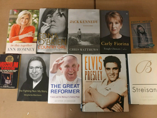 Lot of 20 Autobiography Biography Historical Memoir Books *RANDOM* UNSORTED MIX