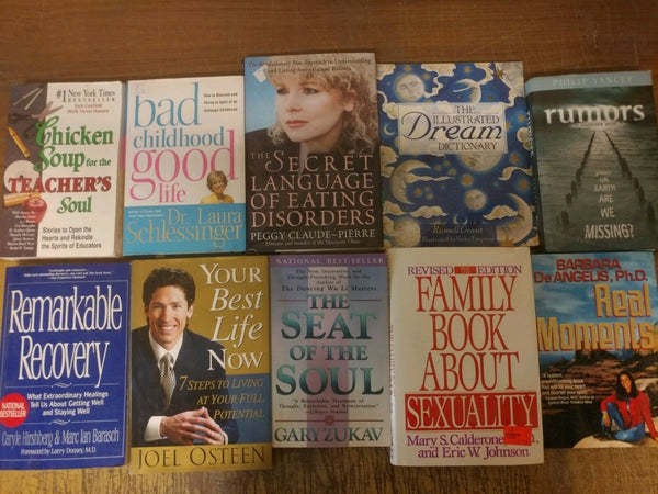 Lot of 10 PSYCHOLOGY SELF HELP ESTEEM THERAPY RECOVERY INSPIRE Book MIX*UNSORTED