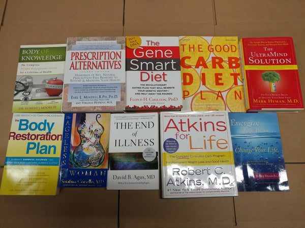 Lot of 10 Diet Fitness Exercise Weight Loss Alternative Health Books *RANDOM*MIX