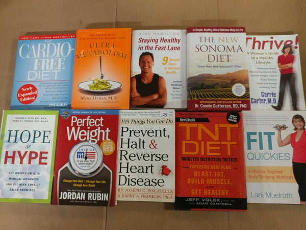 Lot of 10 Diet Fitness Exercise Weight Loss Alternative Health Books *RANDOM*MIX