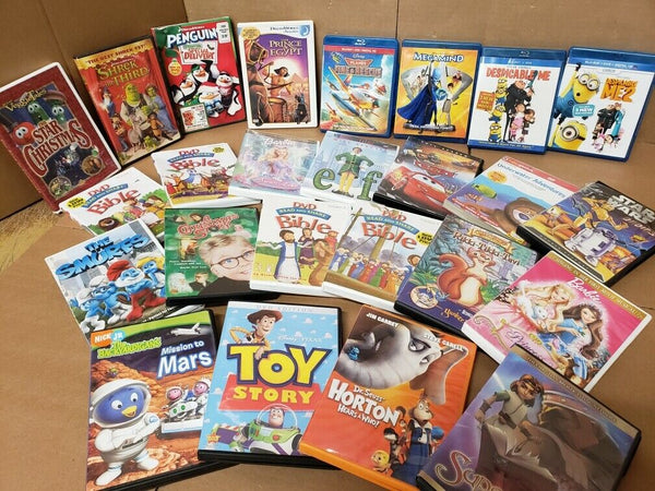 Lot of 10 DVD Cartoon Family Children Classic Animated Kids Disney Movie RANDOM