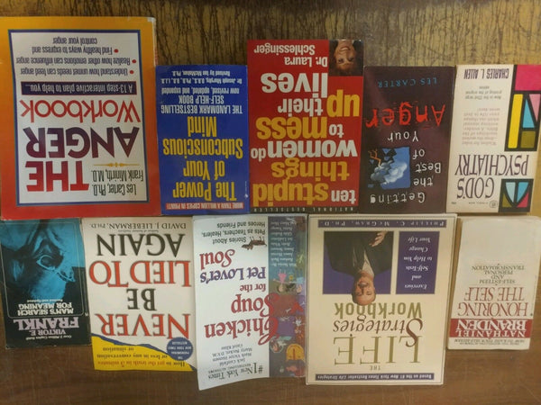 Lot of 10 PSYCHOLOGY SELF HELP ESTEEM THERAPY RECOVERY INSPIRE Book MIX*UNSORTED