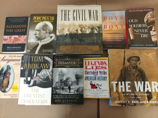 Lot of 10 History US World Europe American Europe Ancient War Book MIX UNSORTED