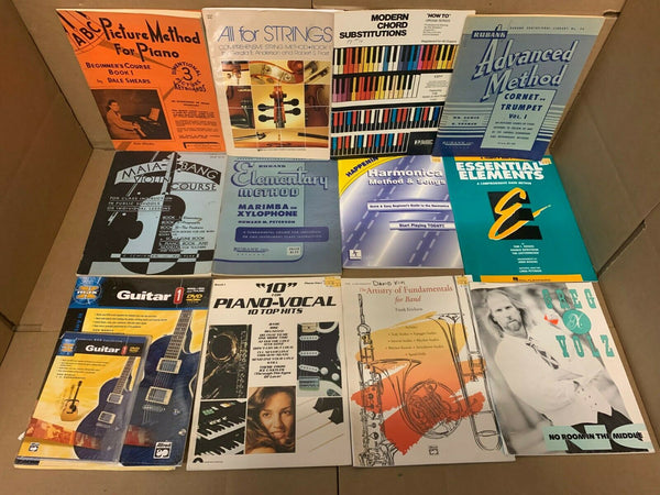 Lot of 20 Music Sheet Choral Lessons Chord Song Guitar Piano Book Set RANDOM Mix