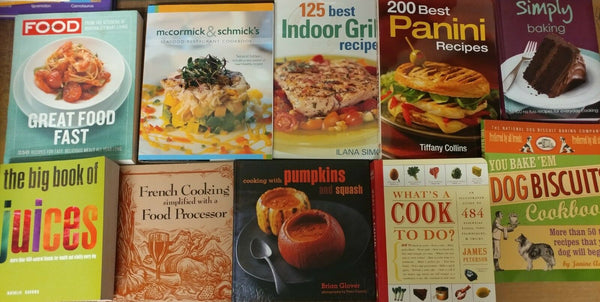 Lot of 10 Cooking Baking Recipe Grilling Low-Fat Ingredient Books RANDOM SET MIX