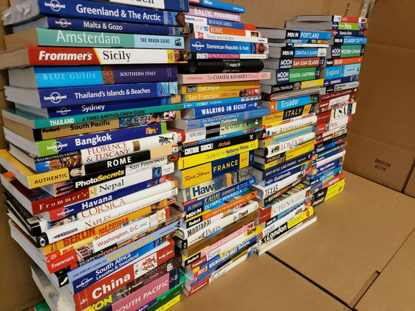 Lot of 10 Travel Books Guides Europe Asia Americas US Maps RANDOM*MIX