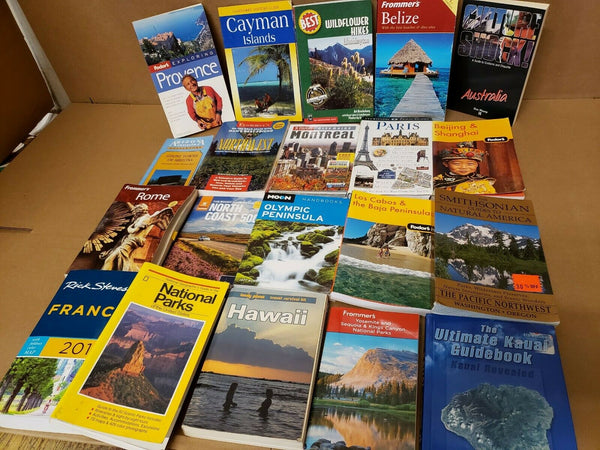 Lot of 20 Travel Books Guides Europe Asia America World US China Maps RANDOM*MIX