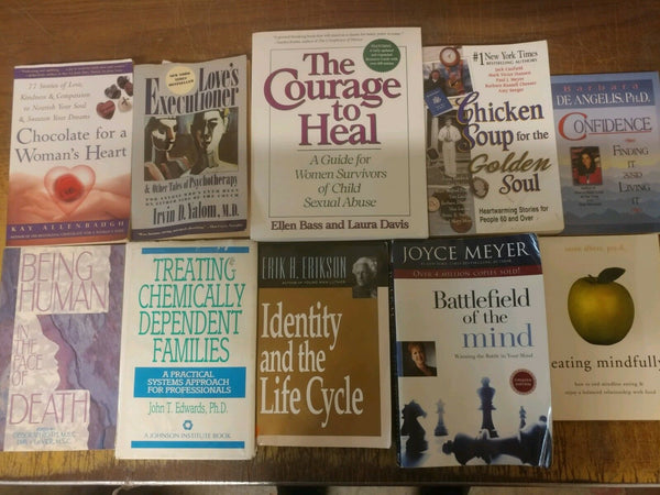 Lot of 10 PSYCHOLOGY SELF HELP ESTEEM THERAPY RECOVERY INSPIRE Book MIX*UNSORTED