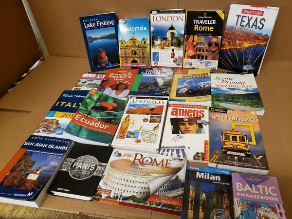 Lot of 10 Travel Books Guides Europe Asia Americas US Maps RANDOM*MIX