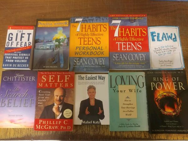 Lot of 10 PSYCHOLOGY SELF HELP ESTEEM THERAPY RECOVERY INSPIRE Book MIX*UNSORTED