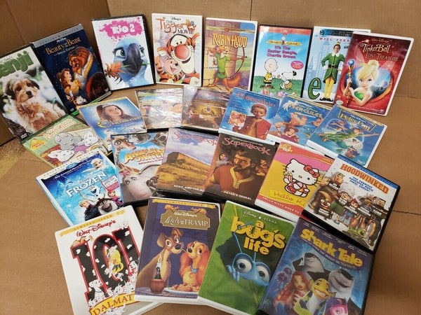 Lot of 10 DVD Cartoon Family Children Classic Animated Kids Disney Movie RANDOM