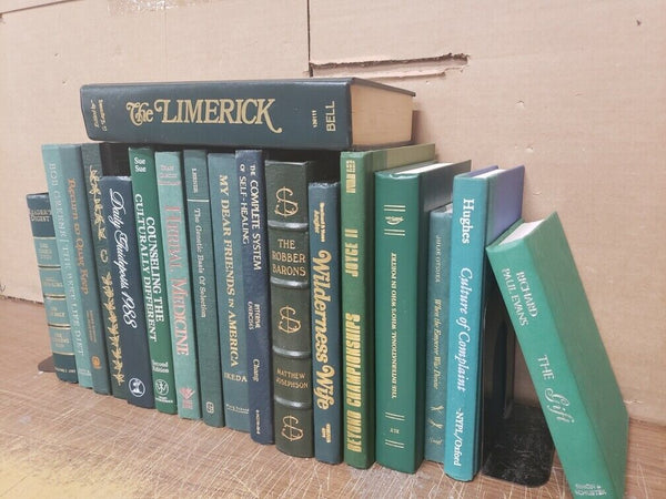 Lot of 10 Hardcover GREEN Shades Books for Decor Library Wedding Home Farmhouse
