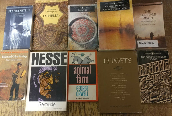Lot of 10 Classic Paperback Literature Book Penguin Orwell Dickens Steinbeck Mix