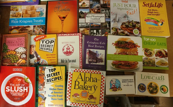 Lot of 20 Cooking Baking Recipe Grilling Low-Fat Ingredient Books MIX-UNSORTED