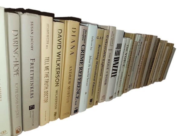 Beige Decor Books Lot of 6: Neutral Color Hardcover Book Set — photo 3
