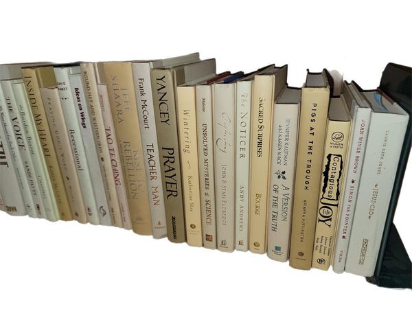 Beige Decor Books Lot of 6: Neutral Color Hardcover Book Set — photo 1