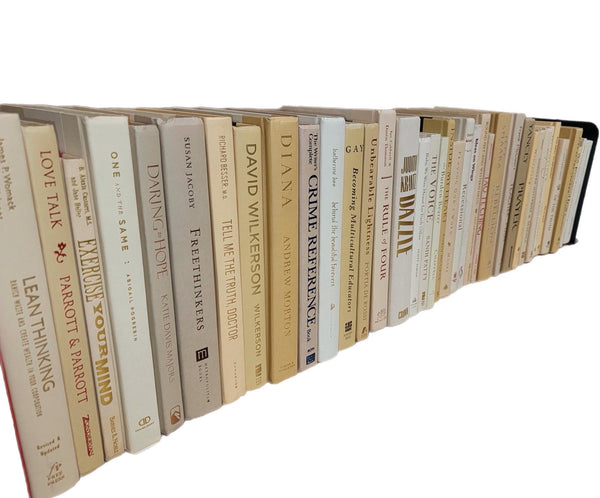 Beige Decor Books Lot of 6: Neutral Color Hardcover Book Set — photo 4