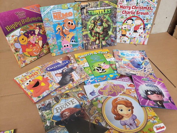 Lot of 10 Look and Find Books Random Mix – Disney Pixar Waldo SpongeBob Nickelodeon Kids Picture Book Set Learn to Read Ages 4-8 Searc — photo 1