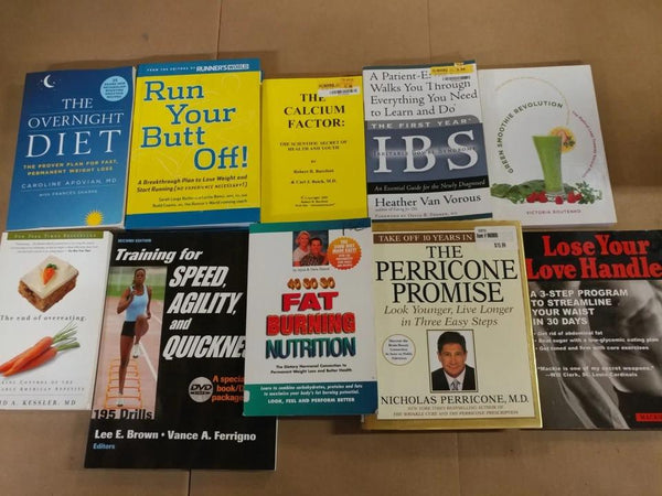 Lot of 10 Diet, Fitness and Health Books – Random Mix of Weight‑Loss, Exercise, Nutrition and Alternative Health Titles Wellness Library — photo 10
