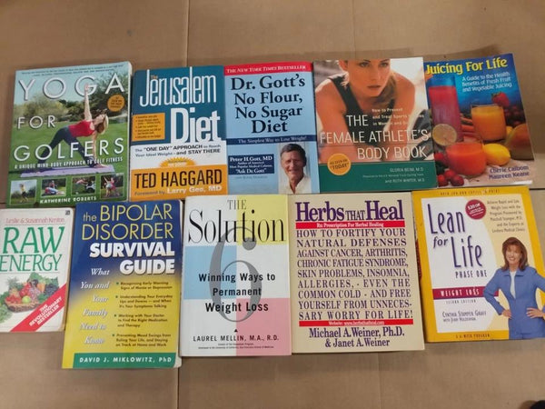 Lot of 10 Diet, Fitness and Health Books – Random Mix of Weight‑Loss, Exercise, Nutrition and Alternative Health Titles Wellness Library — photo 9