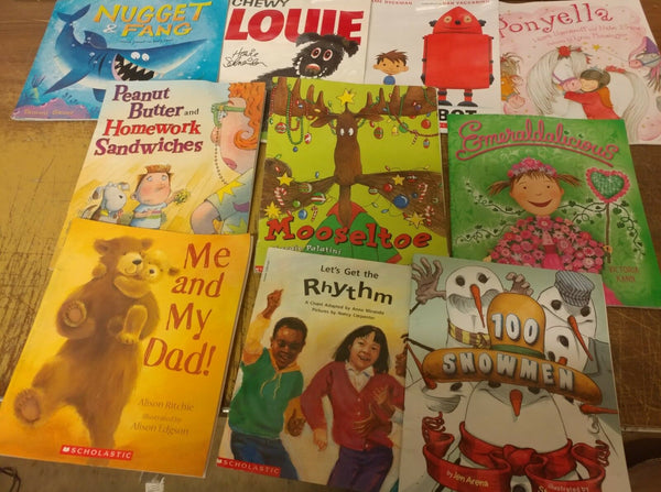 Lot of 10 Scholastic MIX Classroom Teacher Reading Large Kids RANDOM Books K-5