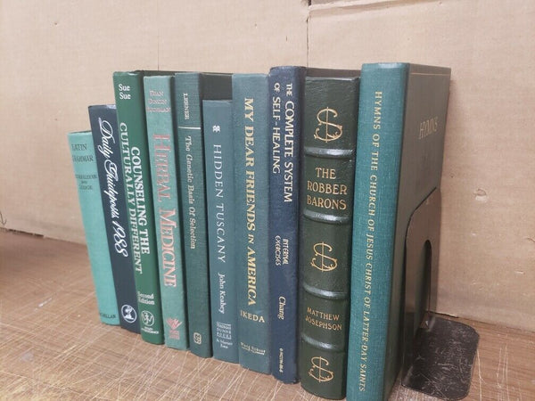Lot of 10 Hardcover GREEN Shades Books for Decor Library Wedding Home Farmhouse