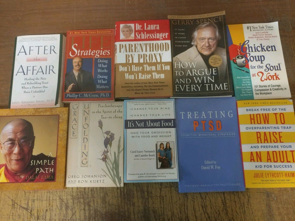 Lot of 20 PSYCHOLOGY SELF HELP ESTEEM THERAPY RECOVERY INSPIRE Book MIX*UNSORTED
