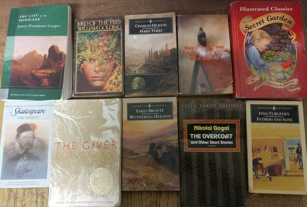 Lot of 10 Classic Paperback Literature Book Penguin Orwell Dickens Steinbeck Mix