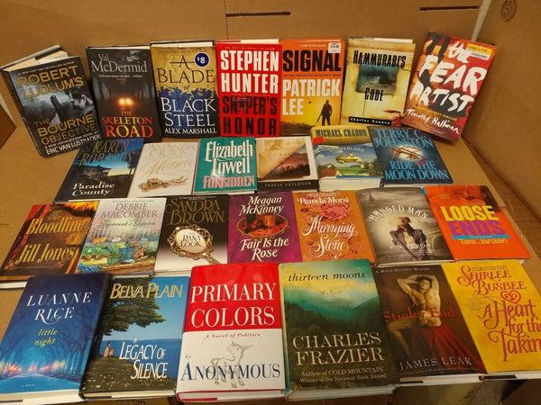 Lot of 100 Action Mystery Romance Action Literature Hardcover Novel Fiction Book
