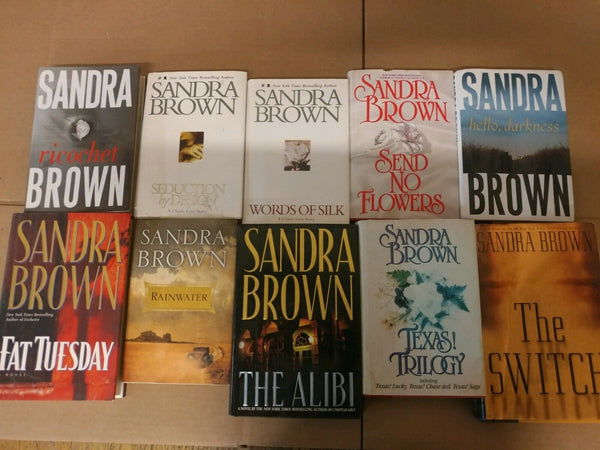 Lot of 10 Sandra Brown Thriller Mystery Romance Suspense HB HCDJ Book RANDOM MIX