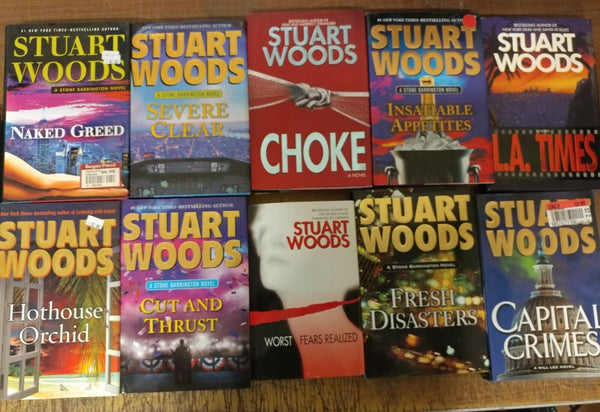 Lot of 10 Stuart Woods Book-Detective Stone Barrington Series Hardcover HCDJ MIX
