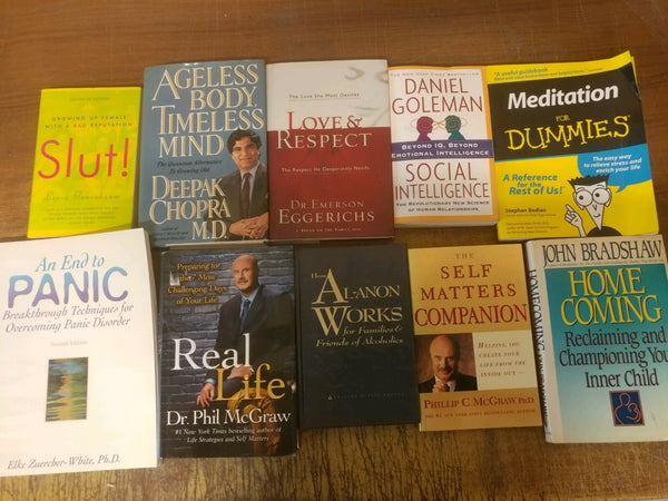 Lot of 10 PSYCHOLOGY SELF HELP ESTEEM THERAPY RECOVERY INSPIRE Book MIX*UNSORTED