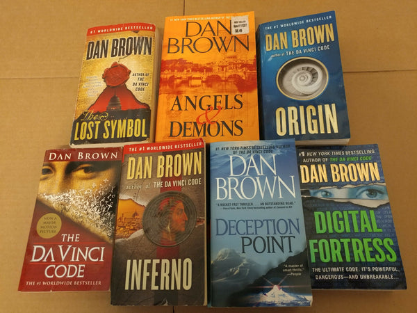 LOT OF 3 The Da Vinci Code Robert Langdon-Dan Brown Paperback PBs *RANDOM MIX*