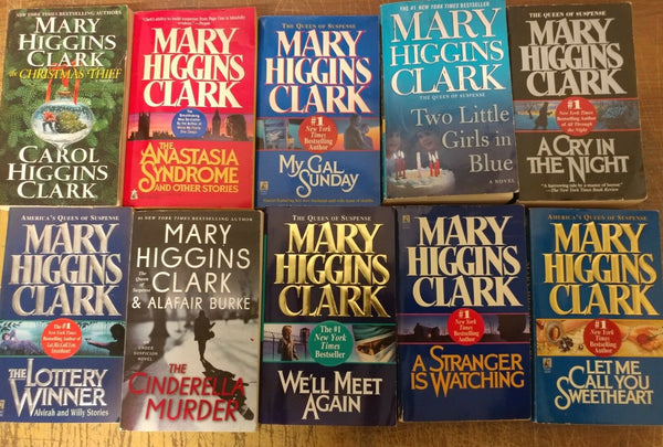 Lot of 10 Mary Higgins Clark Mystery Suspense Thriller Novel Books Paperback MIX