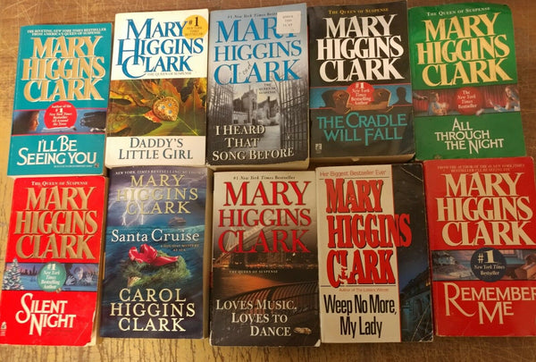 Lot of 10 Mary Higgins Clark Mystery Suspense Thriller Novel Books Paperback MIX