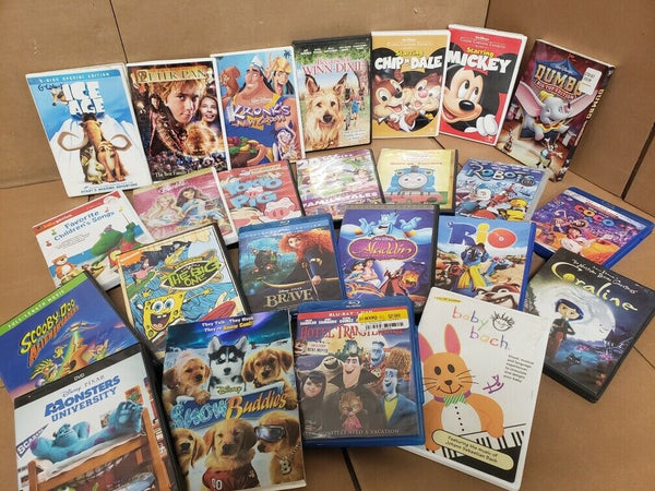 Lot of 10 DVD Cartoon Family Children Classic Animated Kids Disney Movie RANDOM