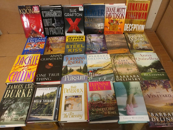 Lot of 100 Action Mystery Romance Action Literature Hardcover Novel Fiction Book