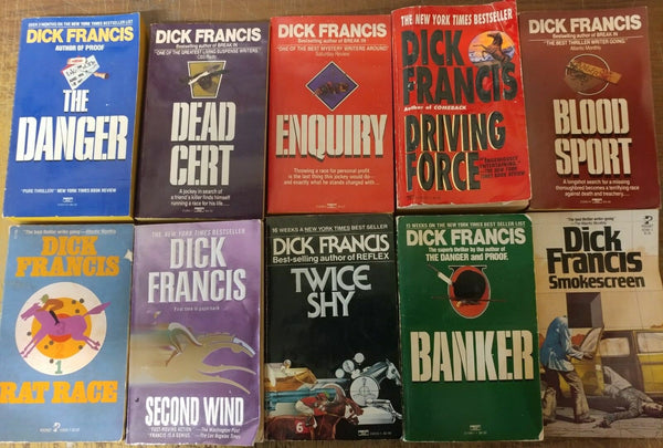 Lot of 10 Dick Francis Mystery Detective Horse Jockeys Paperback RANDOM Book MIX